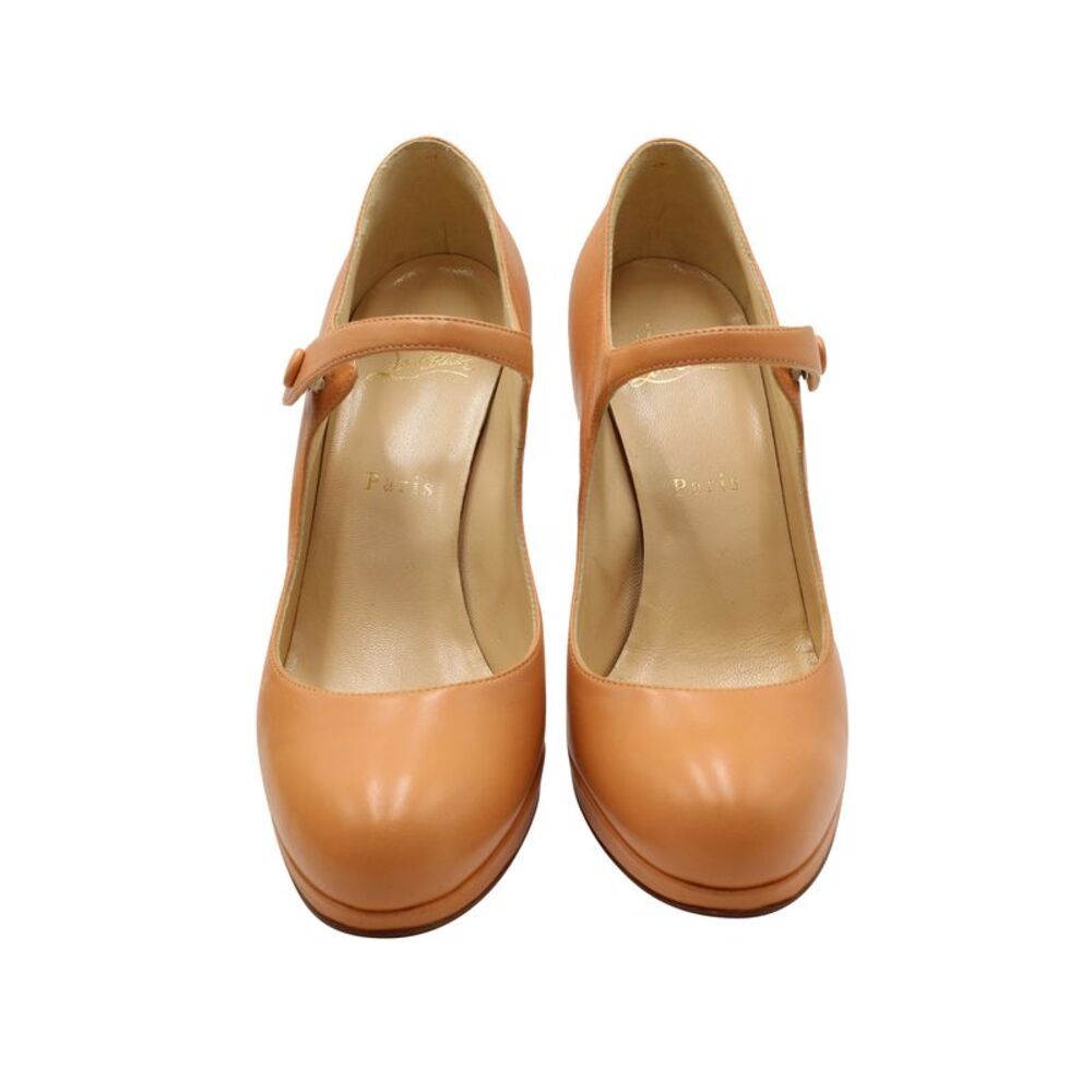 Christian Louboutin Guidolina 100 Mary Jane Pumps in Peach Nappa Leather - Picture 4 of 8